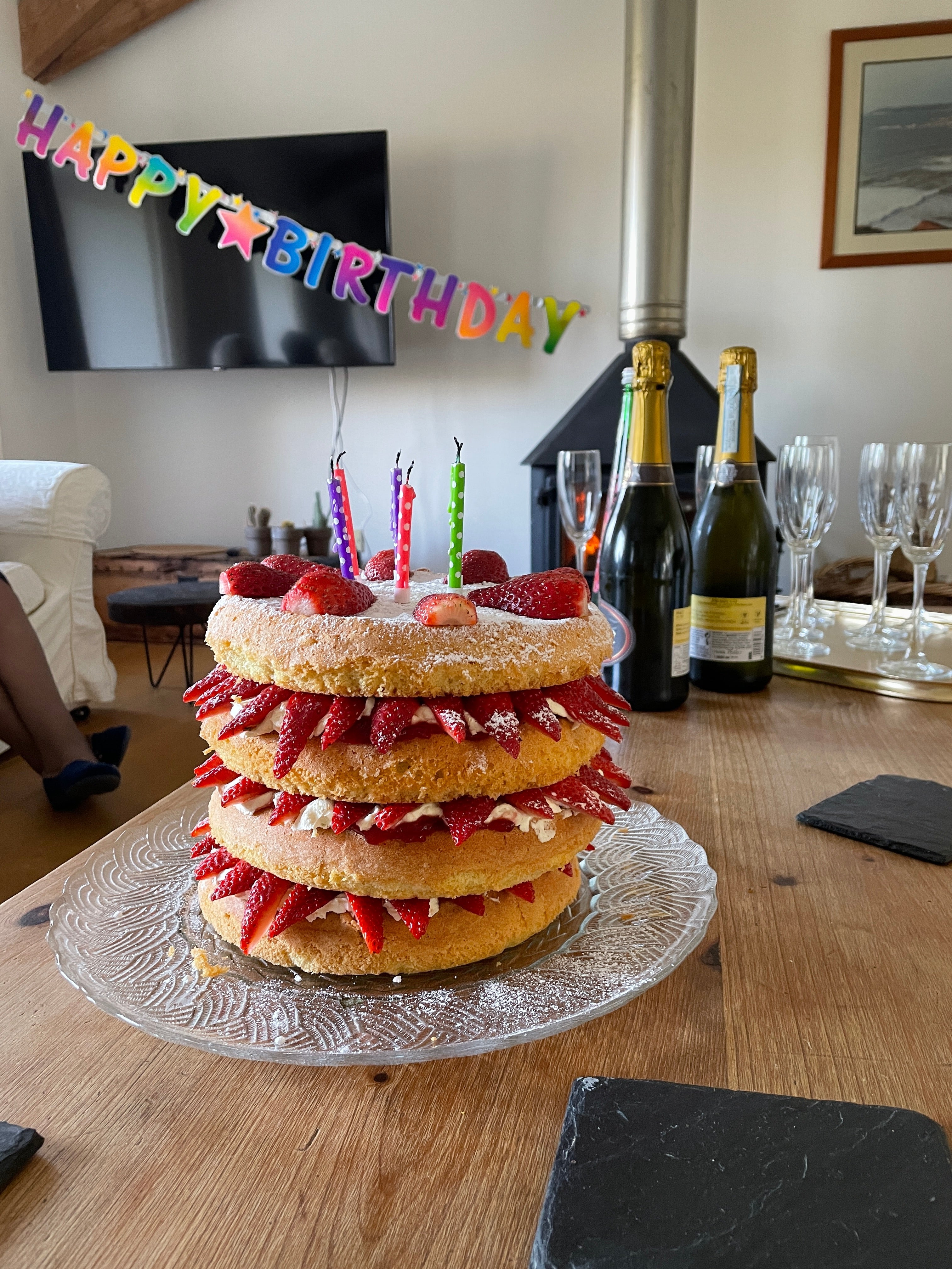 Birthday celebrations at our sewing retreat in Devon